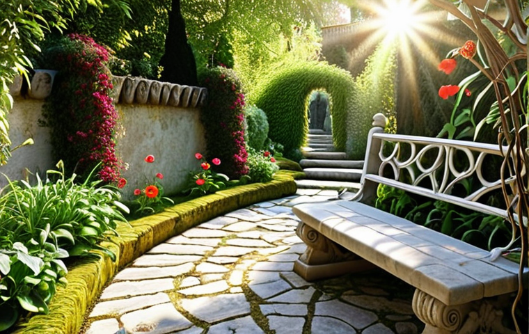 **

Prompt: A lush Italian garden filled with vibrant flowers and tangled vines, symbolizing the "garden of metaphors." A winding path leads through the garden, representing the journey of understanding complex information. A compass rests on a stone bench beside the path, illustrating the use of metaphors as guides through complexity. Sunlight filters through the leaves, creating a sense of clarity and enlightenment.

**